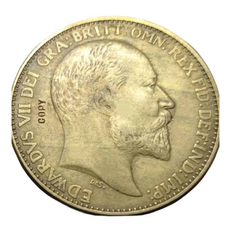 

1902 United Kingdom 5 Pounds - Edward VII .9999 pure Gold Plated Copy Coin