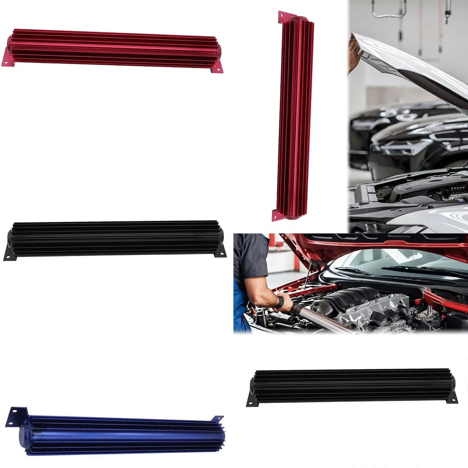

Transmission Cooler with Fitting, 18" Universal Dual Pass Heat Sink for