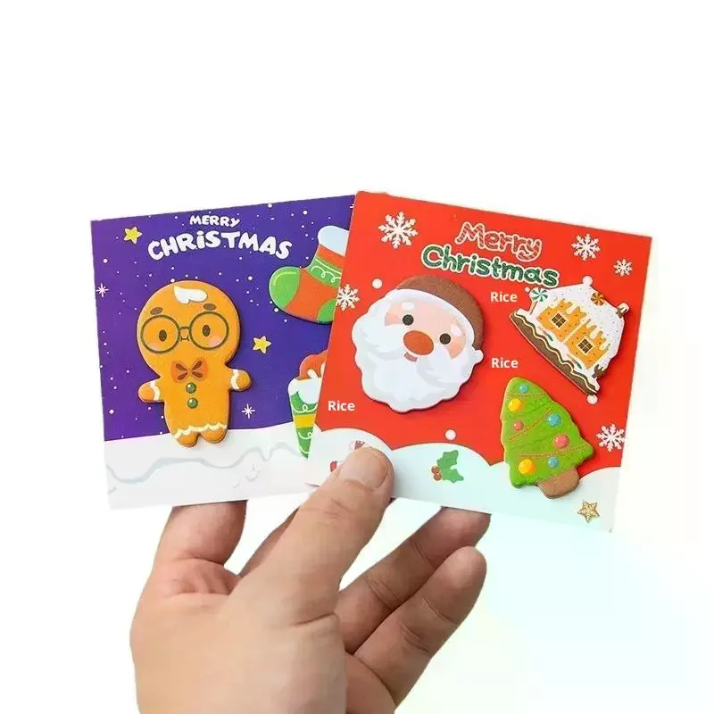 2PCS Christmas Sticky Note Cartoon Style Cute N Times Sticker DIY Message  Sticker Can Stick Ins Shaped Sticky Note Paper