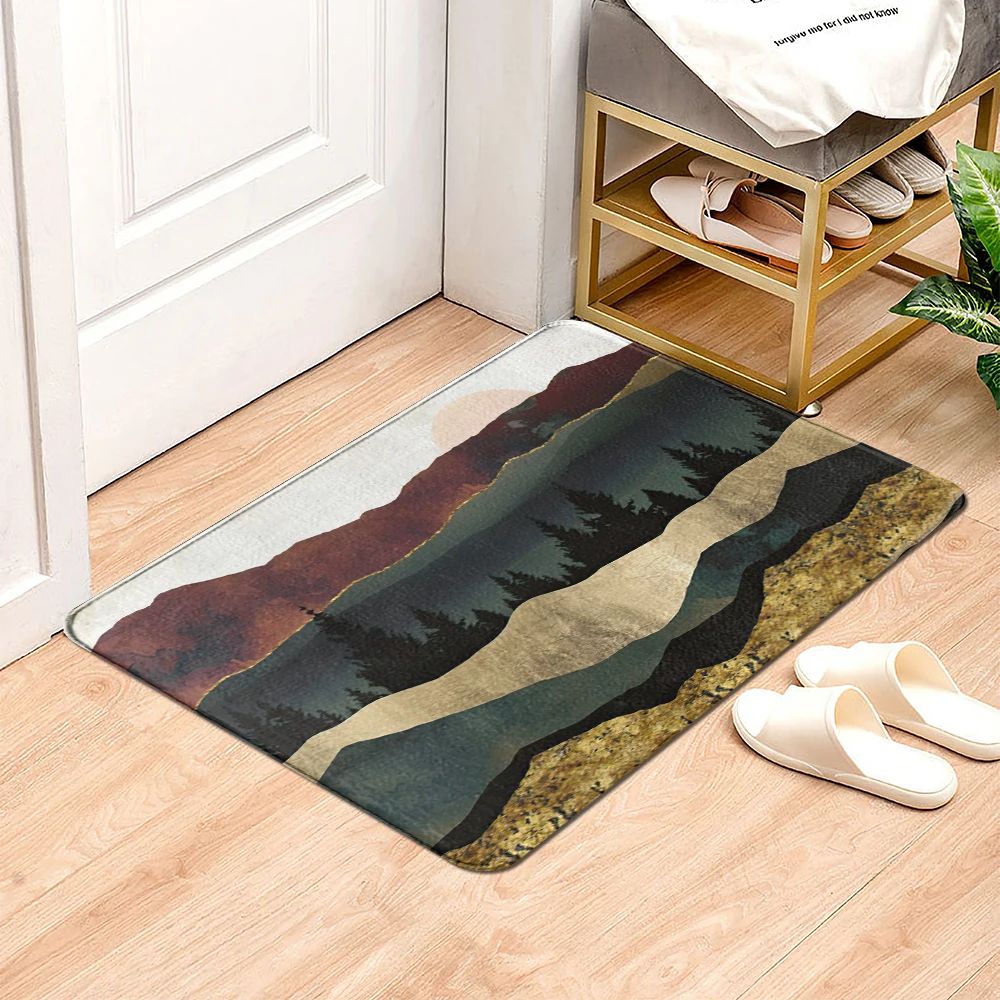 Golden grey marble Carpet Entrance Doormat Bath Floor Rugs Absorbent Mat Anti-slip   Kitchen Rug for Home Decorative Foot mat