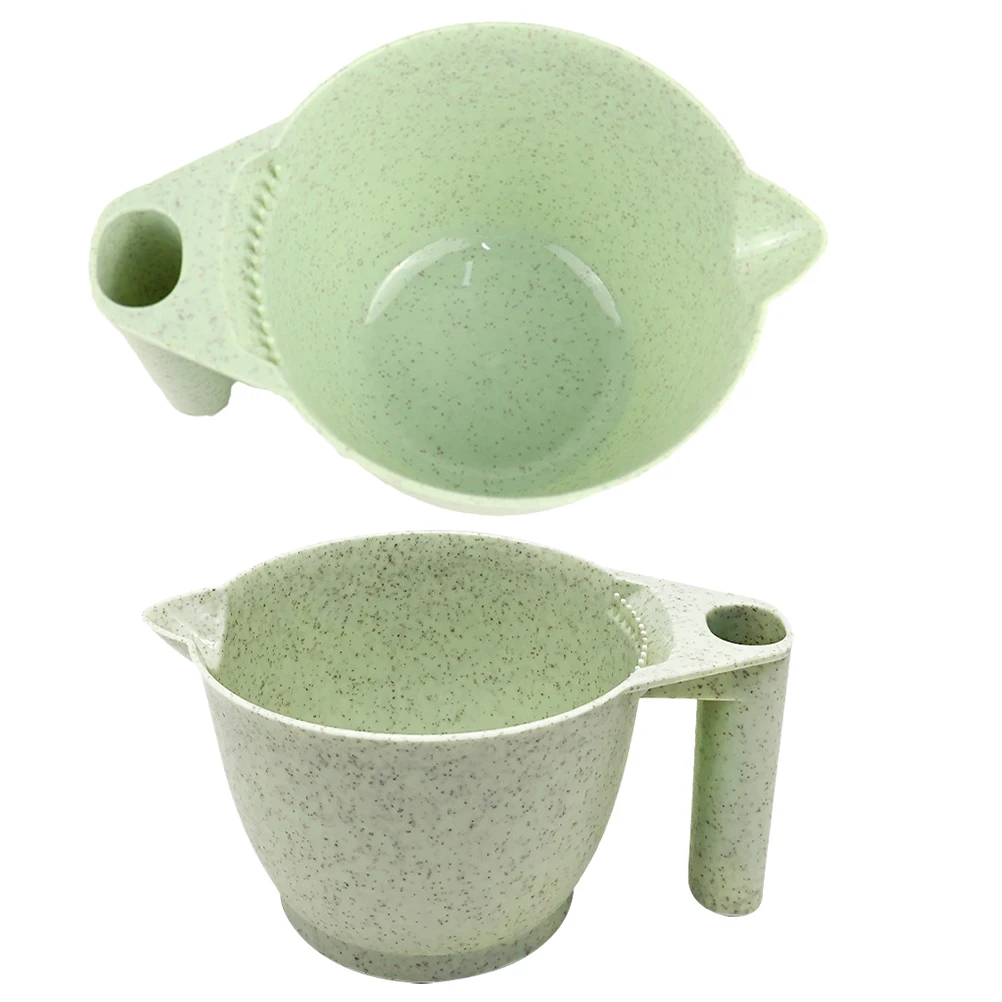 

2Pcs Hair Color Mixing Bowls PP Material Durable Ergonomic Handle Reusable for Salon Home DIY Hair Dying Tools