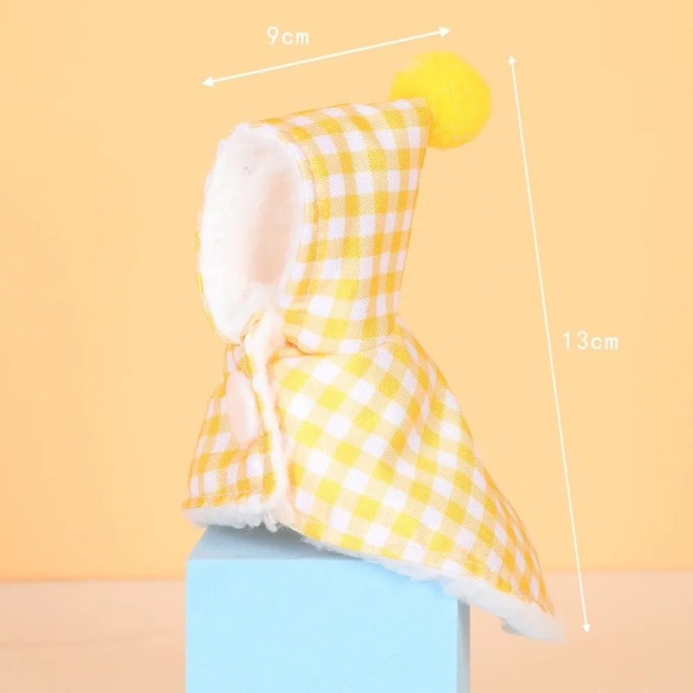 Trendy Winter Pet Parrot Cape Plaid Pink Blue Yellow Birds Coat Flight-Proof Thickened Warm Parrot Clothes Pet Accessories