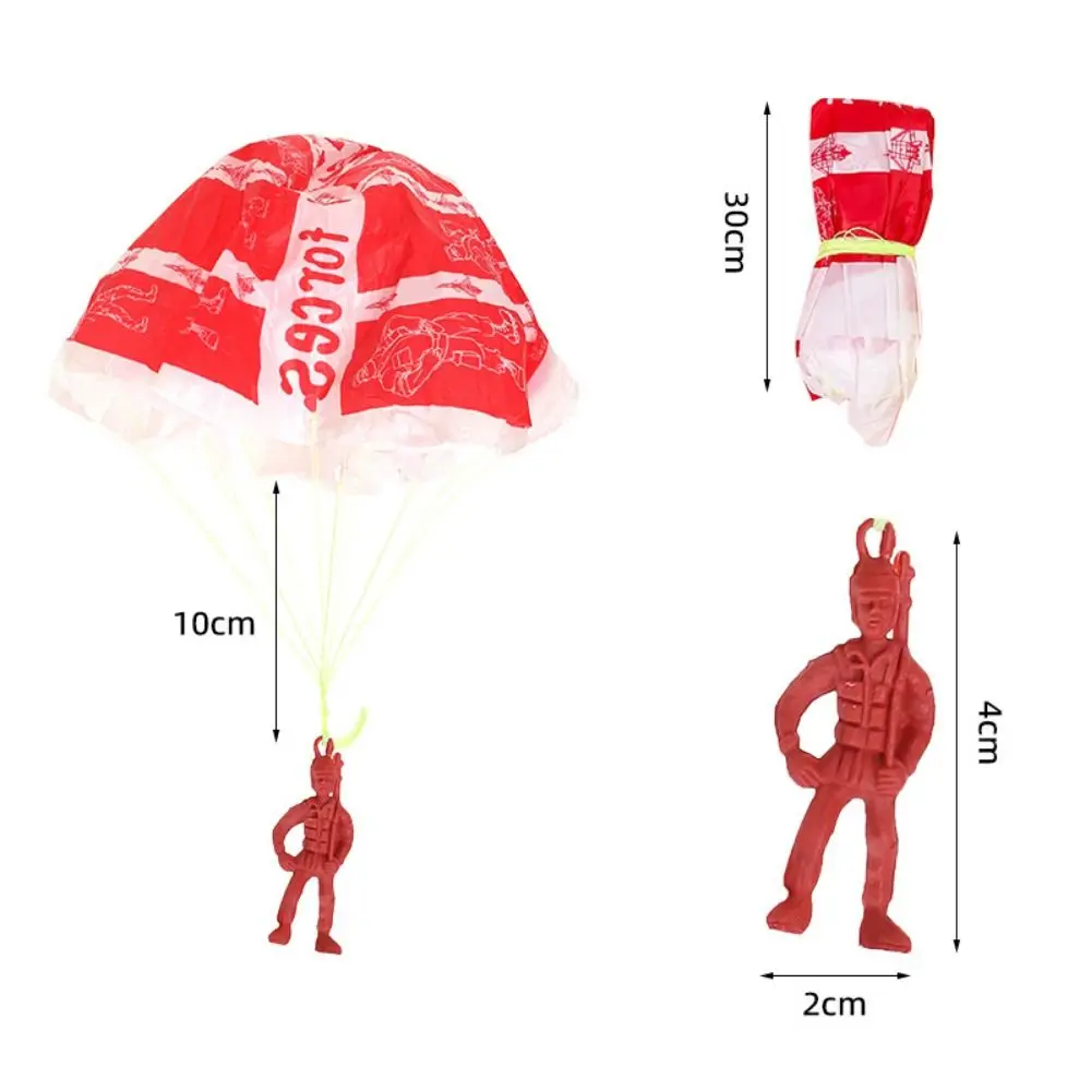 10pcs Figure Soldier Hand Throwing Parachute Toy Funny Sports Jump Children's Educational Outdoor Toy Creative Play Game