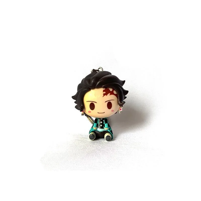 Anime Demon Slayer Tanjirou Nezuko Portachiavi Modello Figura carina Inosuke Agatsuma Zenitsu Giocattoli Borsa Accessori Regali per bambini 4 pezzi s