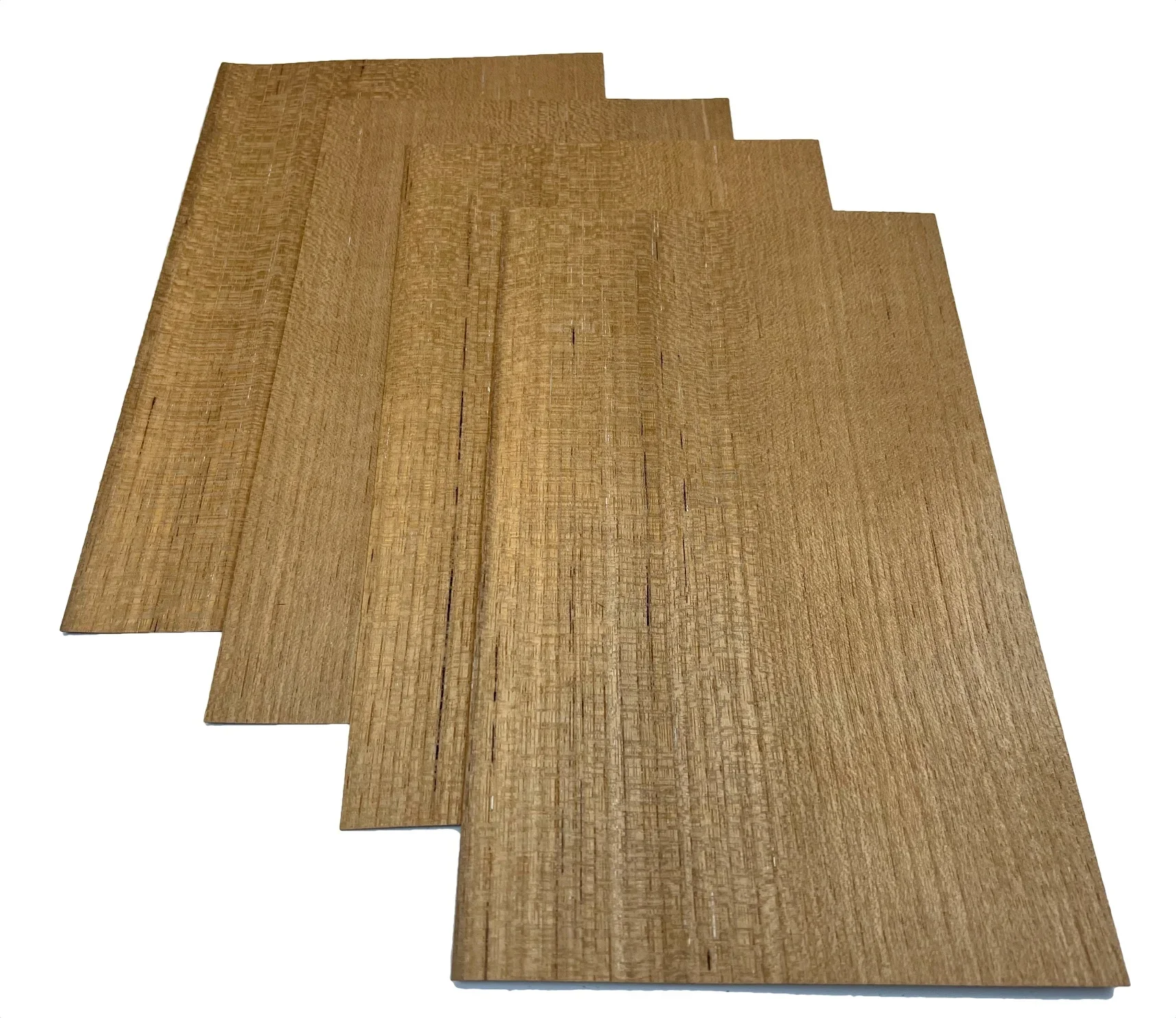 Fatias tailandesas naturais da folha do folheado da madeira do teca, comprimento 250x150mm, T 0.4mm, 4 PCes pelo lote