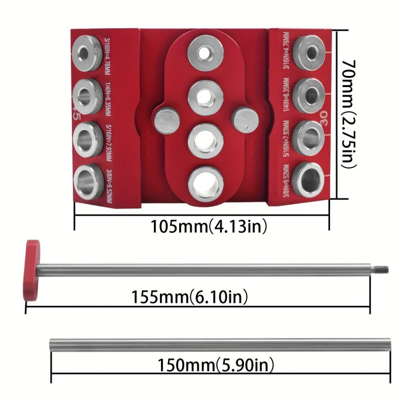 With positioning rod 30 ° /45 ° /90 ° Hole Puncher with Extension Positioning Multi-Angle Woodworking Hole Punch Positioner