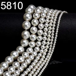 5810 Round Pearl Original Crystals from Austria With Full Drilled Hole Beading For Necklace Bracelet Jewelry DIY Make Fitting