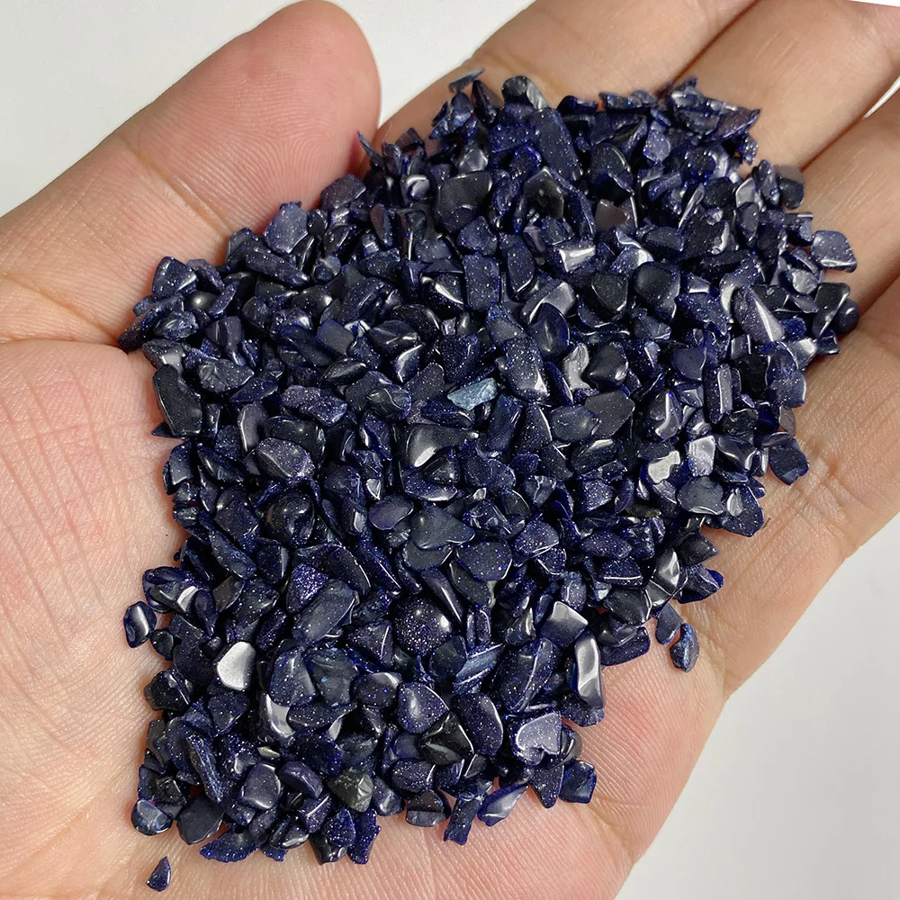 3-5mm Natural Irregular Blue Sandstone Rock Tumbled Crushed Stone Healing Reiki Gravel Garden And Aquarium Decoration