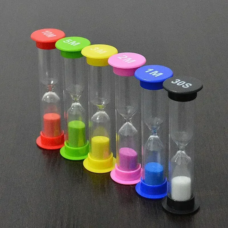 6pcs Sand Hourglass Colorful Hourglass Timer 0.5/1/2/3/5/10 Minutes Klepsydra Kitchen Kids Room Clocks Home Decor Garden