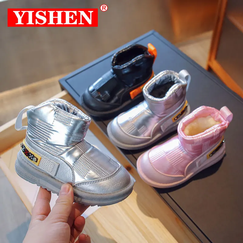 

YISHEN Baby Girls Boys Snow Boots Winter Warm Plush Outdoor Waterproof High-top Boots Infant Cotton Shoes Bottes Pour Enfant