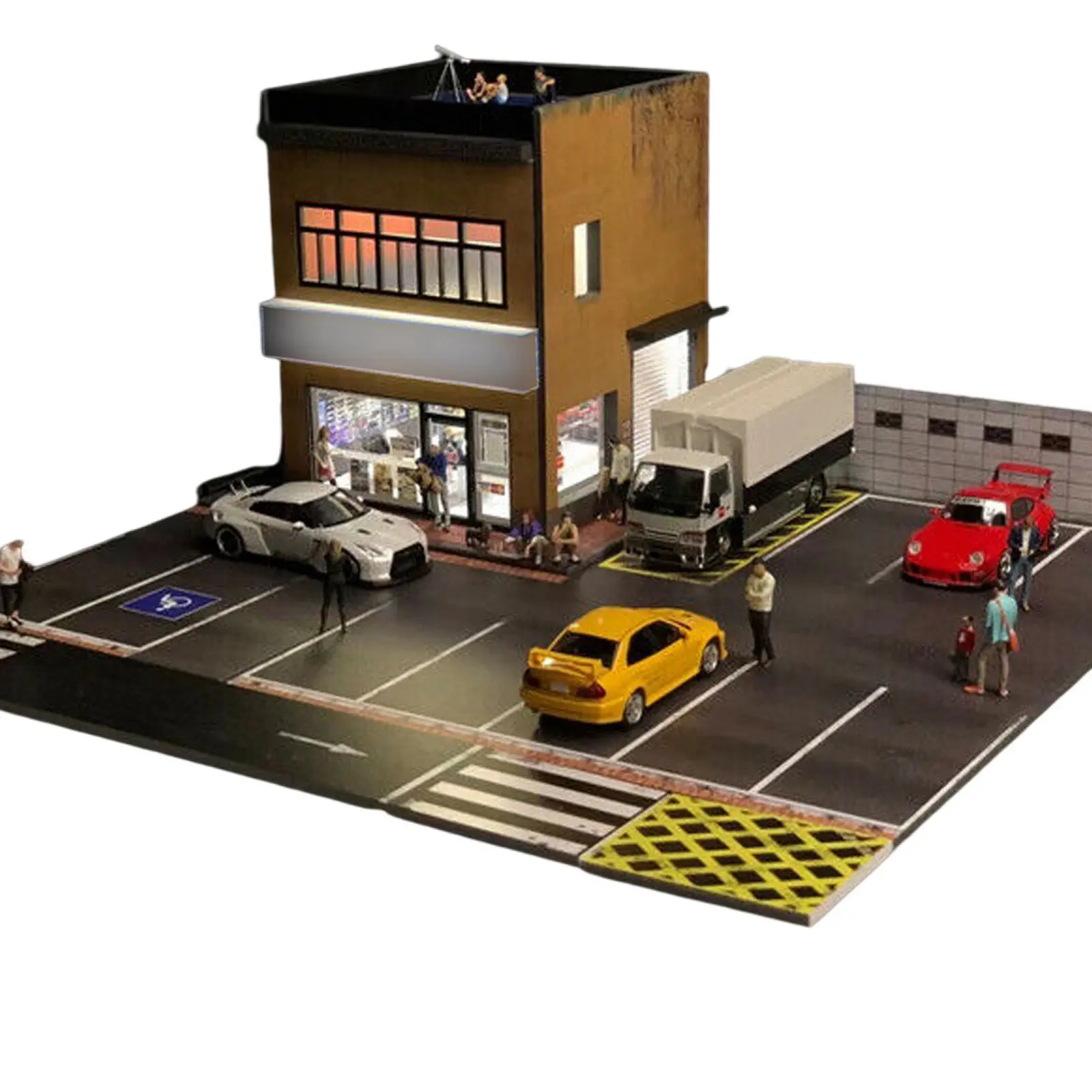 G-FANS Model 1:64 model shop building led diorama