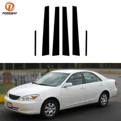 6pcs Door Window Pillar Posts Trim Molding Cover Stickers Accessories for Toyota Camry XV30 2002 2003 2004 2005 2006
