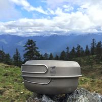 KEITH Titanium Ti6053 3-Piece Titanium pot and Pan Cook Set  Outdoor Camping Picnic Tableware Plates Cookware