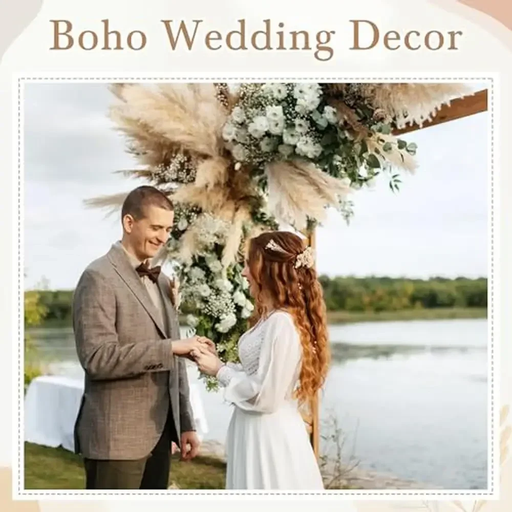 40 "50 pezzi naturale essiccato soffice erba di pampa bouquet matrimonio decorazione floreale vaso pavimento Boho festa fattoria alta canna da parete