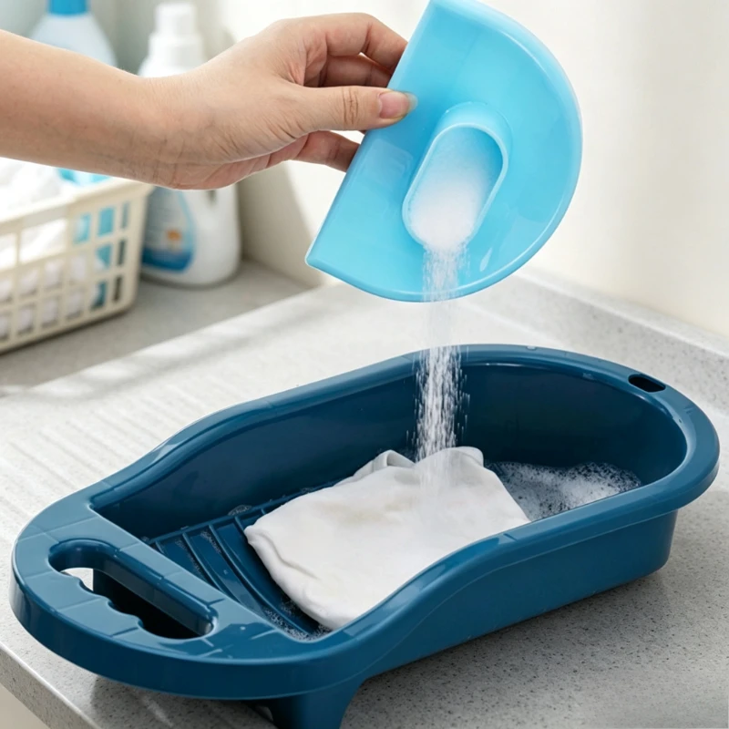 Mini Washing Board Basin Portable Hand Wash Washboard for Underwear Socks Small Laundry Tub for Dormitory Travel Lazy People