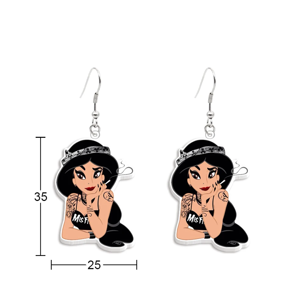 Halloween Theme Disney Princess Women Girls Creative l Item Jewelry Special Gifts Acrylic Colorful Hanging Pendants Stud Earring