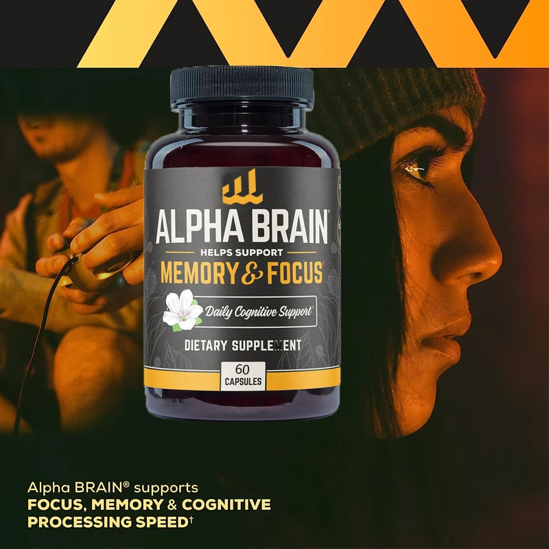 

Alpha Brain - premium puzzle brain supplement - focus, concentration, and memory - Alpha GPC, L-theanine, and fake purslane