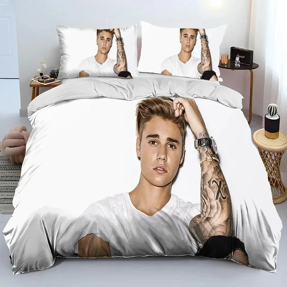 Popular Singe Justin Bieber JBiebs Bedding Set Duvet Cover Bed Set Quilt Cover Pillowcase Comforter king Queen Size Boys Adult