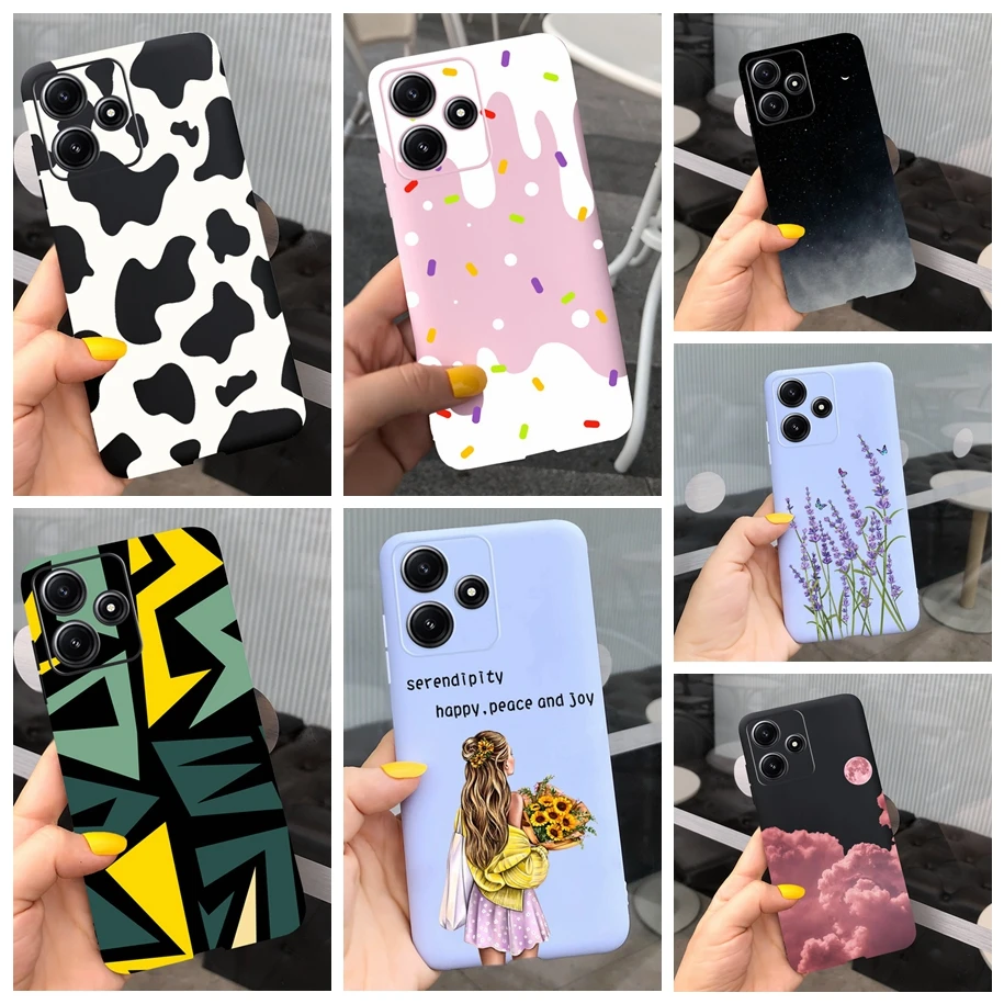 For Xiaomi Redmi 12 Note 12S 12R Case Cute Cow Cartoon Cover Soft Silicone Protective Shell For Redmi Note 12R Pro Redmi12 Coque