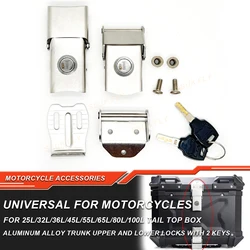 25L 32L 36L 45L 55L 65L 80L 100L Motorcycle Top Box Lock Rear Trunk Cylinder Core Tail Box 2 Keys Upper Lower Locks Accessories