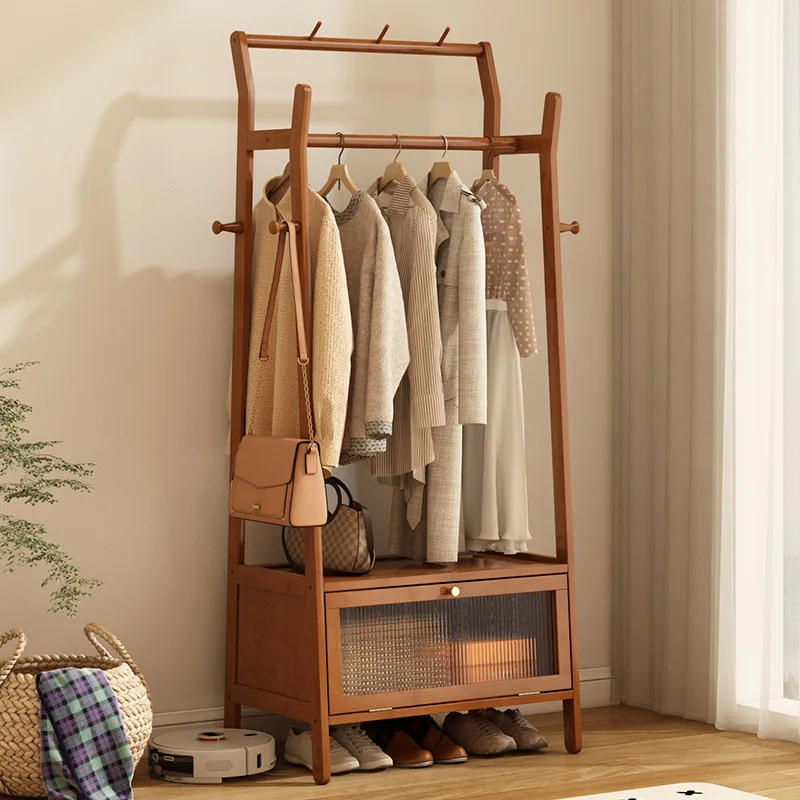 寝室用ハンガー 床から天井まで取り外し可能、キャスター付き コートラック 室内多機能コートラック