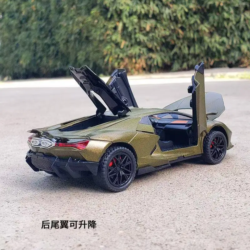 1:32 ريفويلتو سبيكة سيارة رياضية نموذج دييكاست المعادن سباق السيارات المركبات نموذج محاكاة الصوت والضوء جمع لعبة أطفال هدية #3