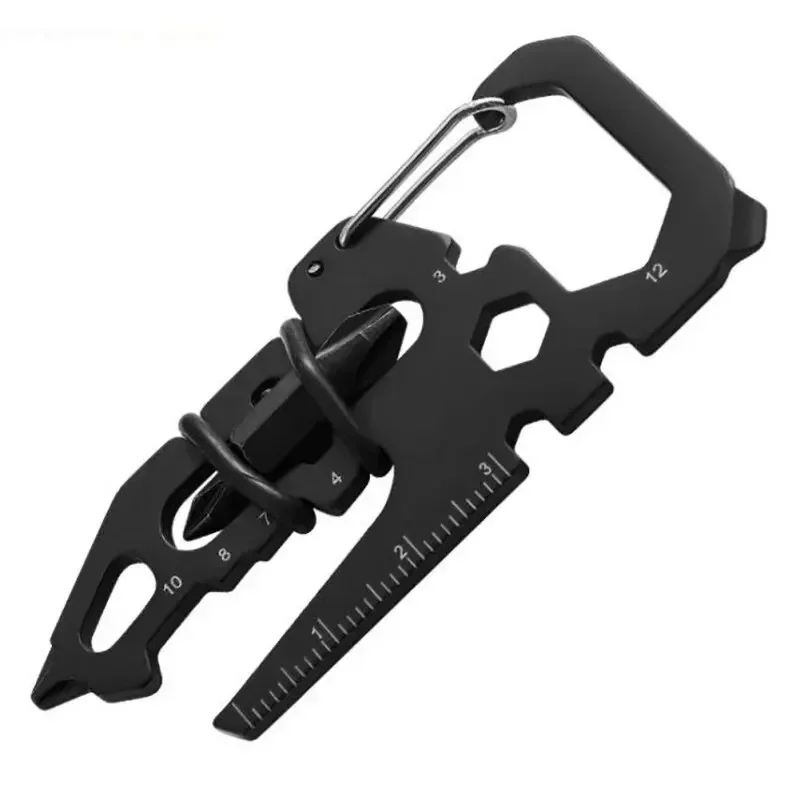 

Stainless Steel Outdoor Tools Carabiner Clip Bottle Opener Keychain RingMultifunction Card EDC Tool Camping Climbing Accessories