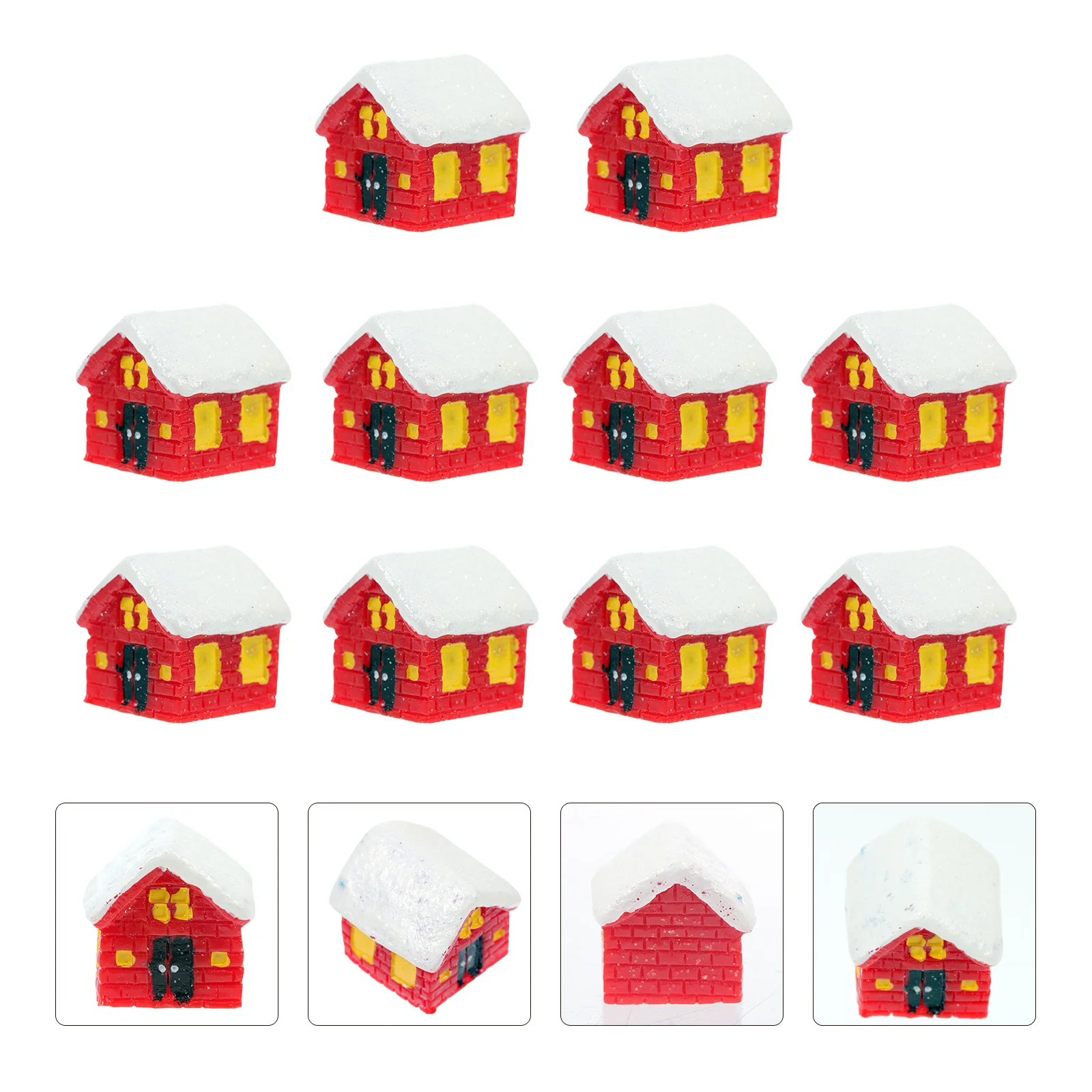 

10Pcs Small Decorative Figurines Festive Landscaping Ornament for Christmas Home Office Party Desktop Decor