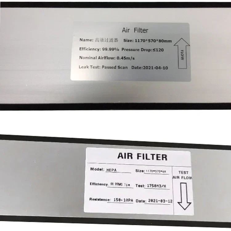 Factory Wholesale Aluminum Frame Fiberglass Mesh Double Side Pleated 1170m Hepa Filter For Laminar Air Flow Hood