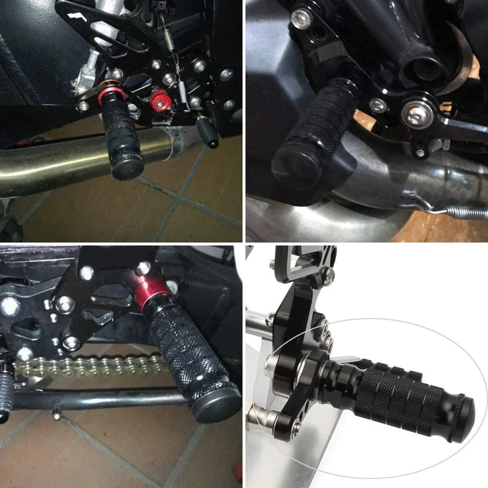 CNC Motorcycle Foot Pegs Rear Footrest Rearset Universal Foot Rests Stand Pedals For HONDA For Suzuki For Kawasaki For Yamaha