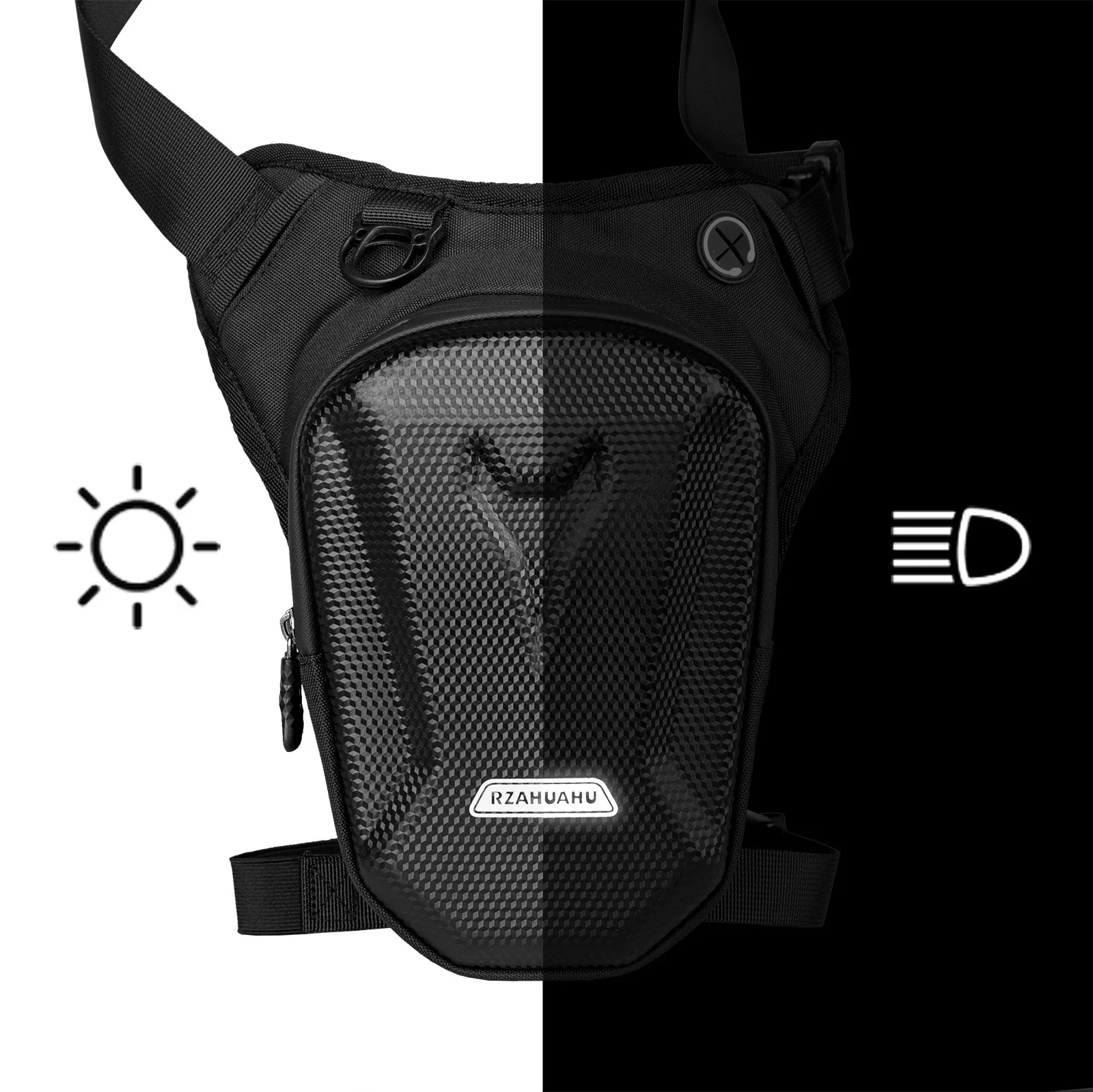 Herren Motorrad Drop Leg Bag Motorrad Hüft tasche Sport tragbare schwarze reflektierende multifunktion ale wasserdichte Gürtel taschen