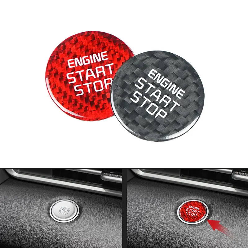 

Для Hyundai Elantra/Tucson 2021-2024 автомобильный переключатель зажигания с одной кнопкой, декоративная наклейка из углеродного волокна, модификация интерьера