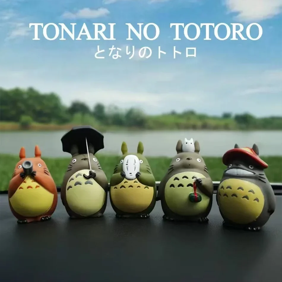 5pcs cartoon Totoro Figure Mini Statue Cute Toys Room Ornaments Kawaii Figures Toy Kid Gifts Collecctibles