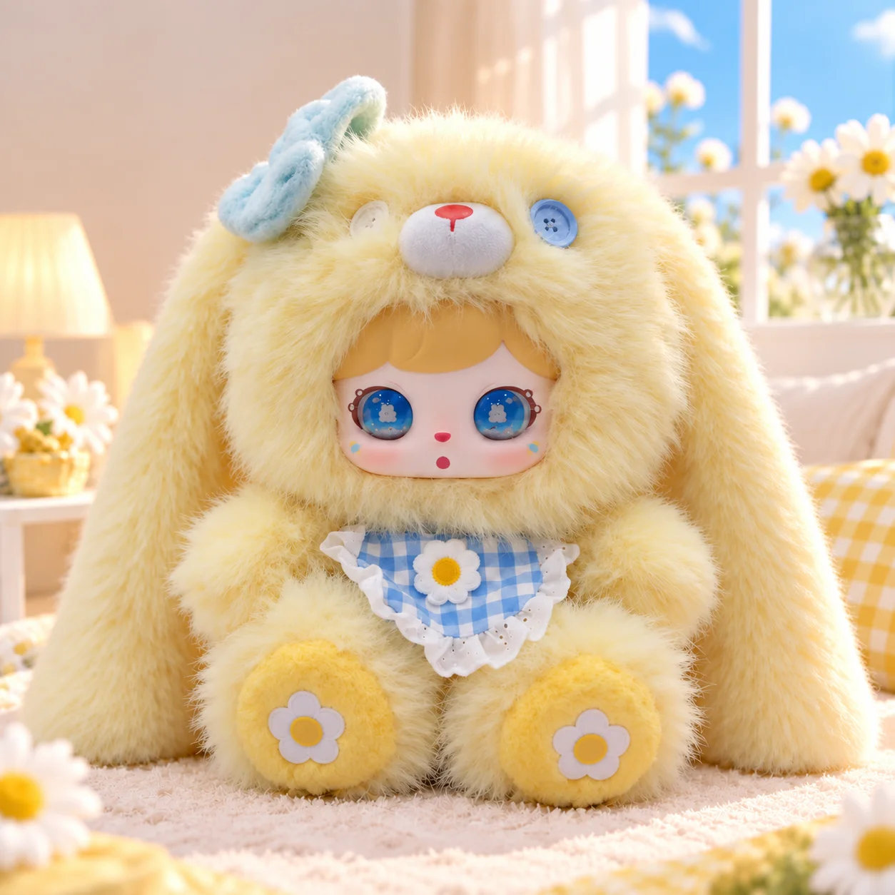 Blind Box Plush Doll 800% Large Size Kawaii Bunny Character Mystery Box Collectible Toy Super Fluffy Desktop Decor Birthday Gift