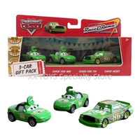 Disney Pixar Cars 1:55 Die Cast Cars 3 Set Shiny Wax No. 82 Chief Shiny Wax and Shiny Wax Pitty Metal Die Casting Automotive