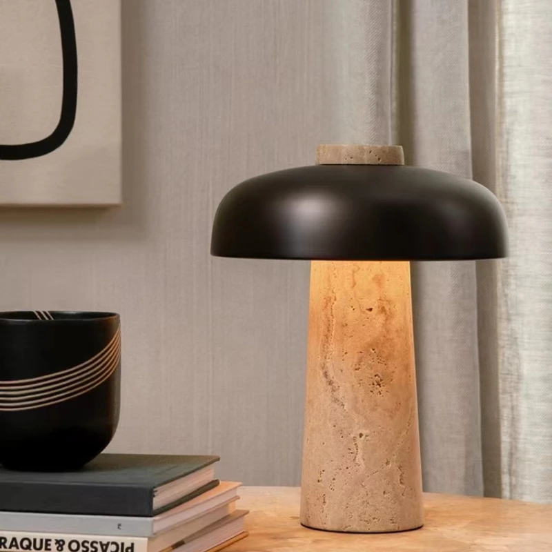 mushroom stone table lamp designer nordico decoracao do quarto abajur lamp iluminacao interior do vintage luzes de mesa de jantar 01