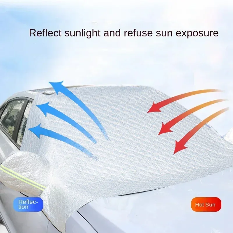 Thicken Car Outdoor Snow Cover Extra Large Car Windshield Hood Protection Cover Snowproof Anti-Frost Sunshade Protector