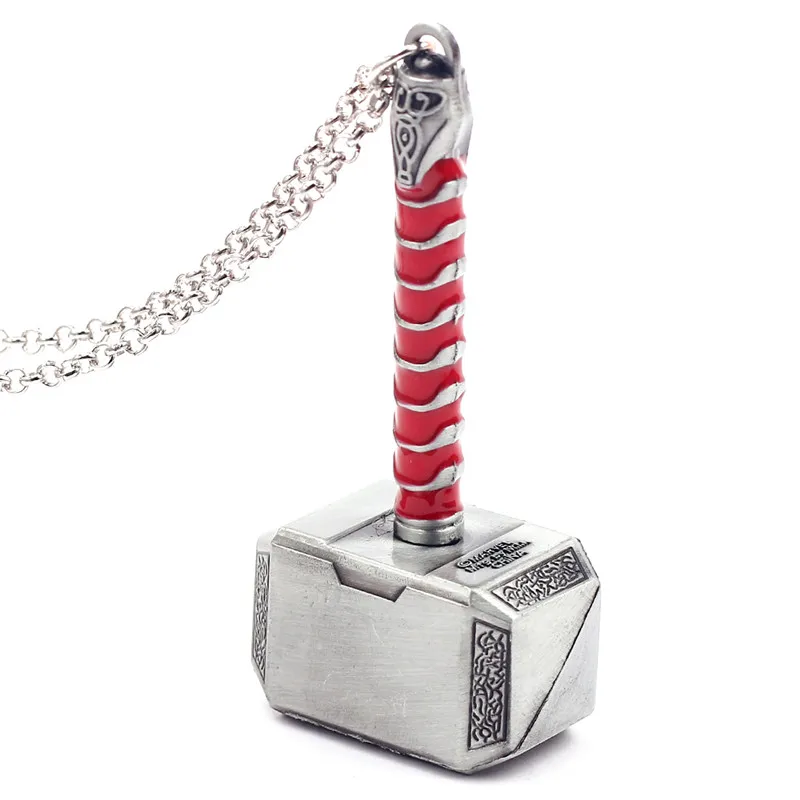 Collar de superhéroe de Marvel, martillo de Thor, colgante Mjolnir, cadena para el cuello, accesorios de joyería de tendencia para hombre