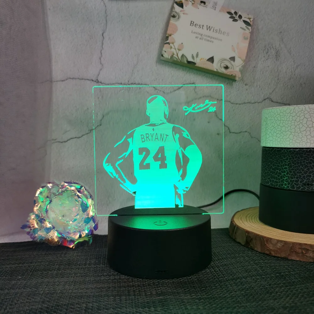 Basketball Player Kobe Kids Night Light LED Lights Touch Control 7 Colour Changes Great Birthday Gift for Sports Lover Boys