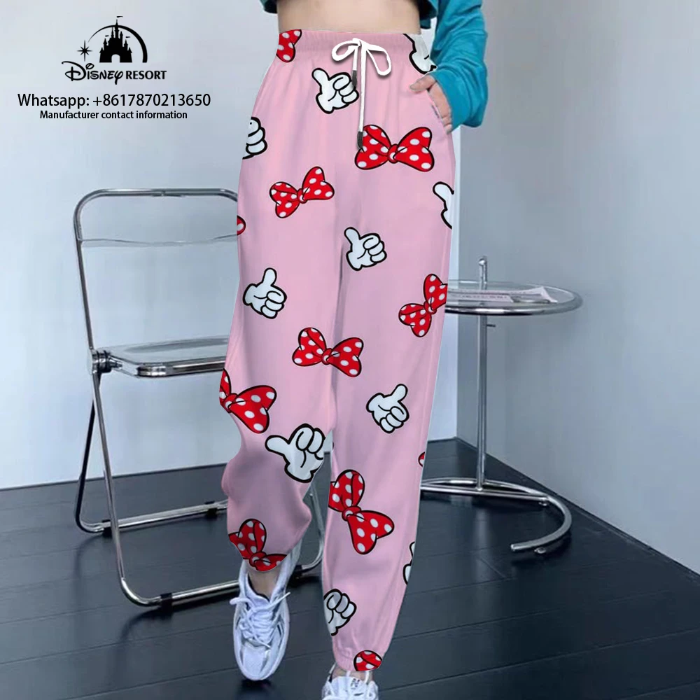 2024 Mickey Minnie Fall Hot Sale Kawaii Women\'s Fashion Casual Jogging Sweatpants Street Style Drawstring Pants y2k