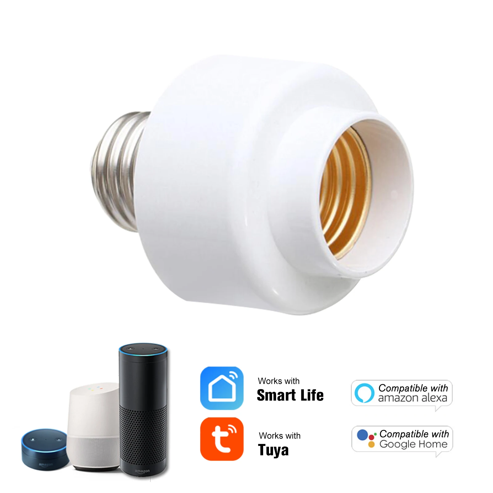 1 pz/5 pz Tuya Smart Slampher WiFi Smart Light Bulb Holder E27 portalampada Wireless Timer reale per Smart Home