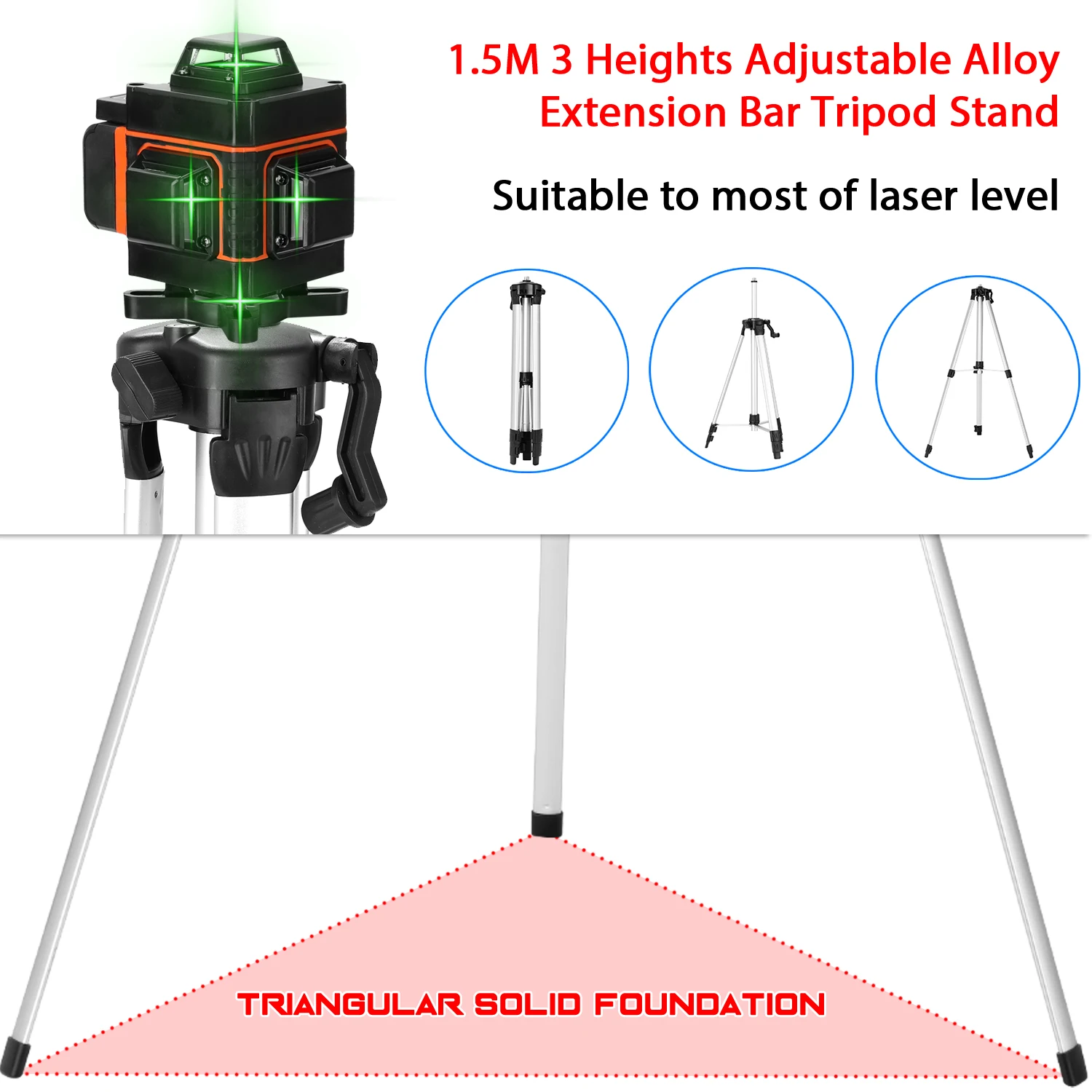 حامل ثلاثي القوائم قابل للتعدي - مراجعة Laser Level Tripod Stand 1.5M وسعره