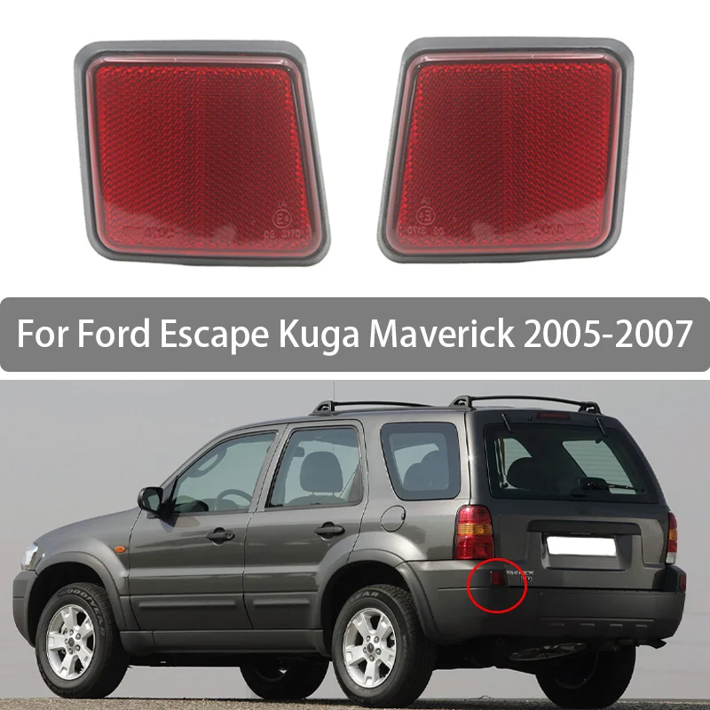 

Светоотражающие полосы для Ford Escape Kuga Maverick 2005 2006 2007, отражатель заднего бампера автомобиля, красная линза, предупреждающая полоса 5L8Z17808BA