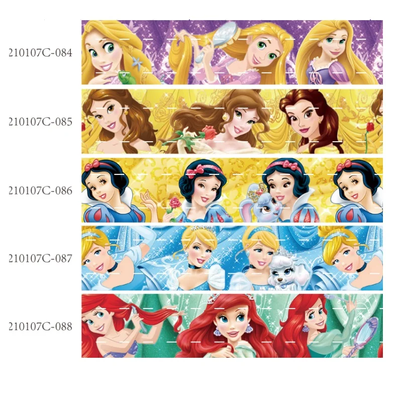 10yards Printed Disney Princess Grosgrain Ribbon 25mm for Bows  DIY Craft Supplies Decoration Handmade Materials