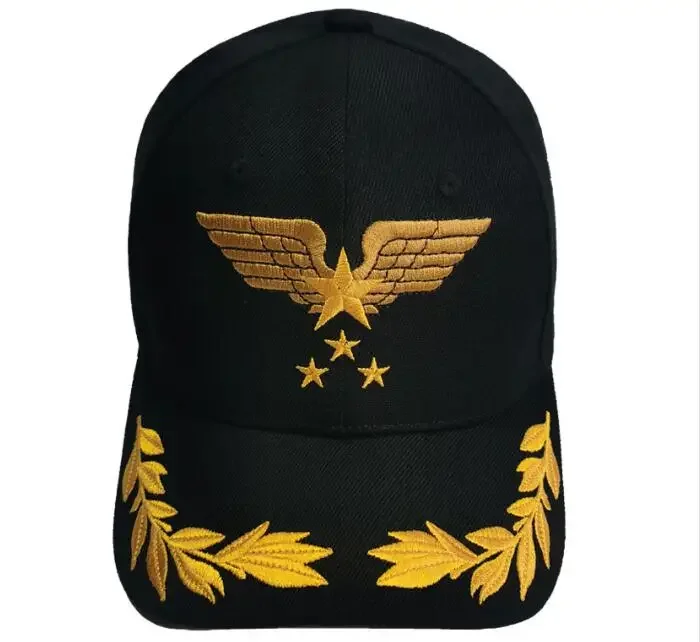 Embroidered Captain Pilot Leisure Outdoor Sports Rice Baseball Duck Tongue Shade Hat