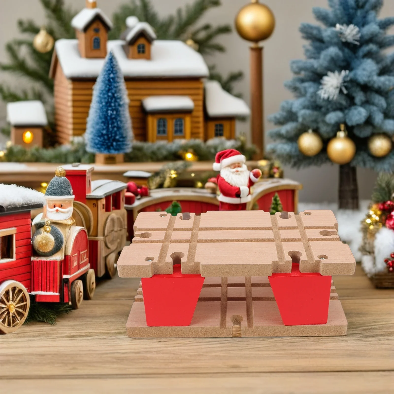 مسار القطار الخشبي 100 قطعة مجموعة السكك الحديدية لعبة تعليمية البناء التفاعلي للسكك الحديدية المغناطيسية للأطفال الأولاد والبنات #4