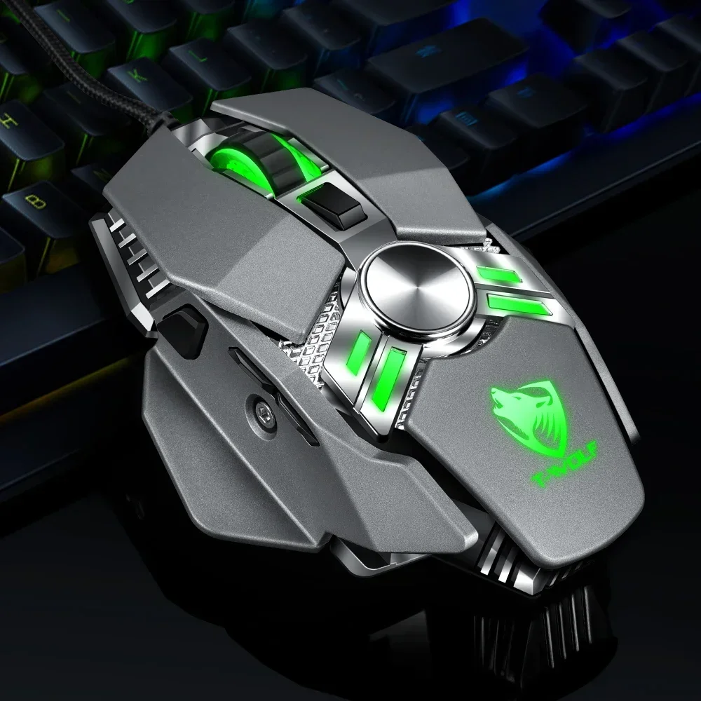Rato de jogo com fio profissional 3200 dpi ratos de jogo silencioso para notebook portátil/pc rgb retroiluminado universal usb com fio mouse