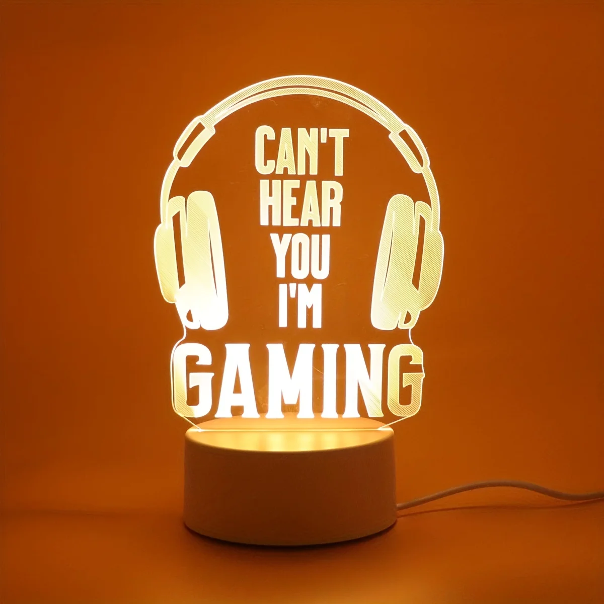 A headphone 3D creative nightlight, game players collection table light, 7 colors or warm light, atmosphere decorative light.