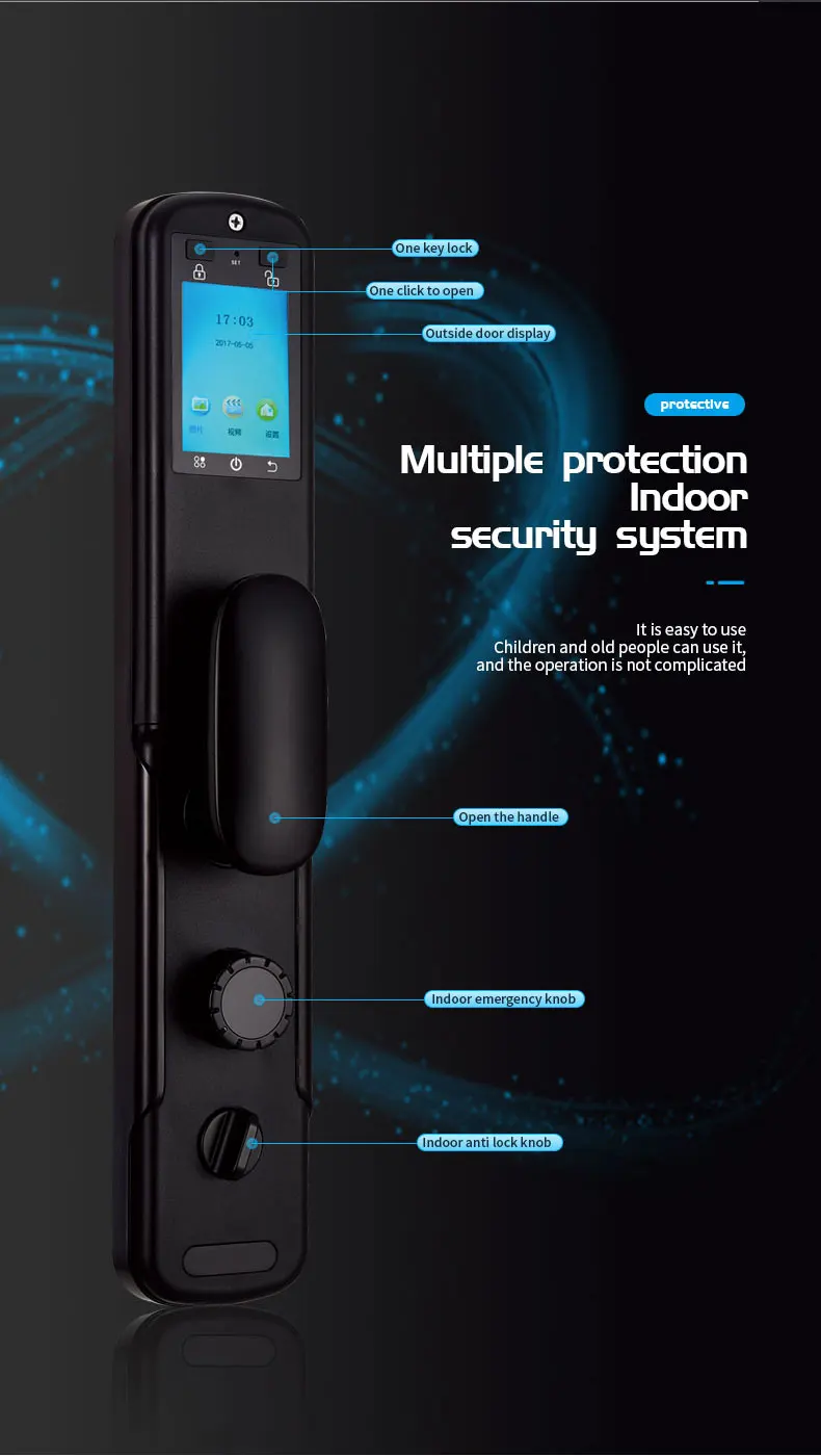 Automatic Face Recognition Fingerprint Lock Home Security Door Visual Cat's Eye Remote Unlock Intelligent Code Lock