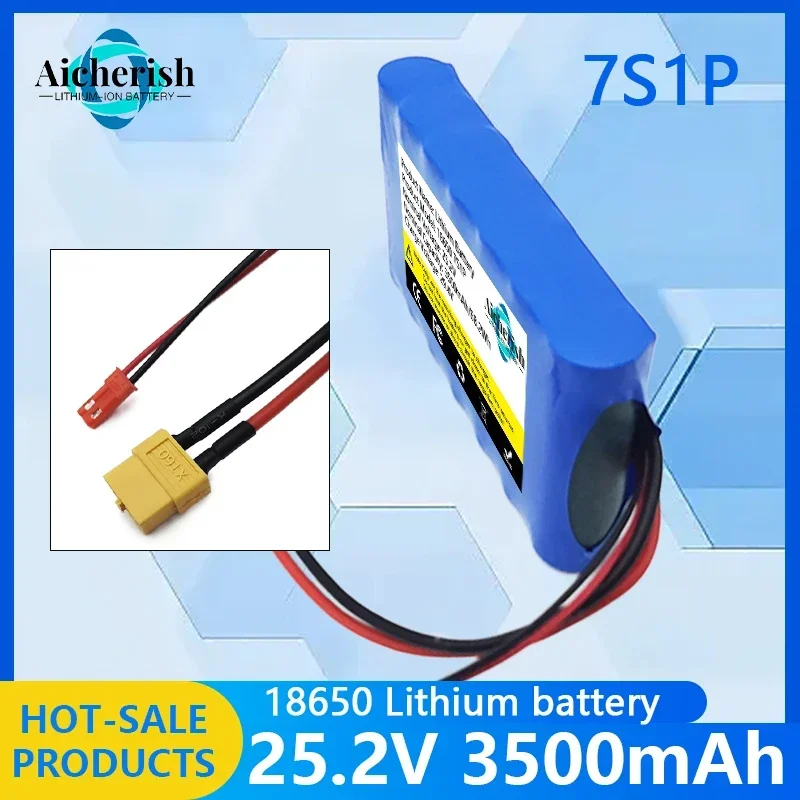 

18650 7S1P 25.2V 24V 3500mAh Li-ion Battery Pack with BMS,For Monitoring Speaker Small Electric Unicycle Rechargeable Battery